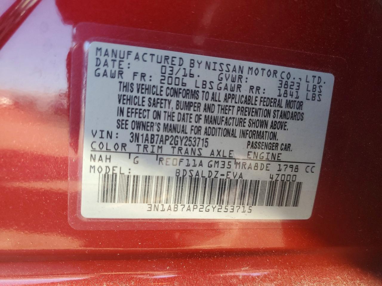 2016 NISSAN SENTRA