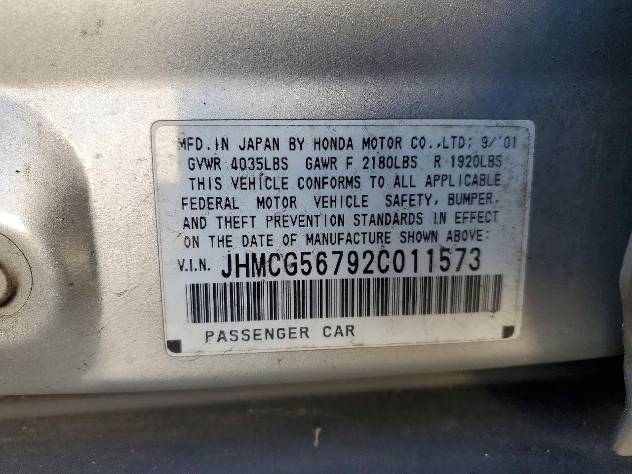 2002 HONDA ACCORD