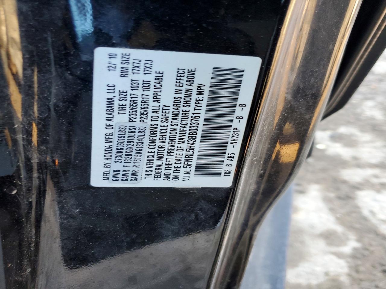 2011 HONDA ODYSSEY