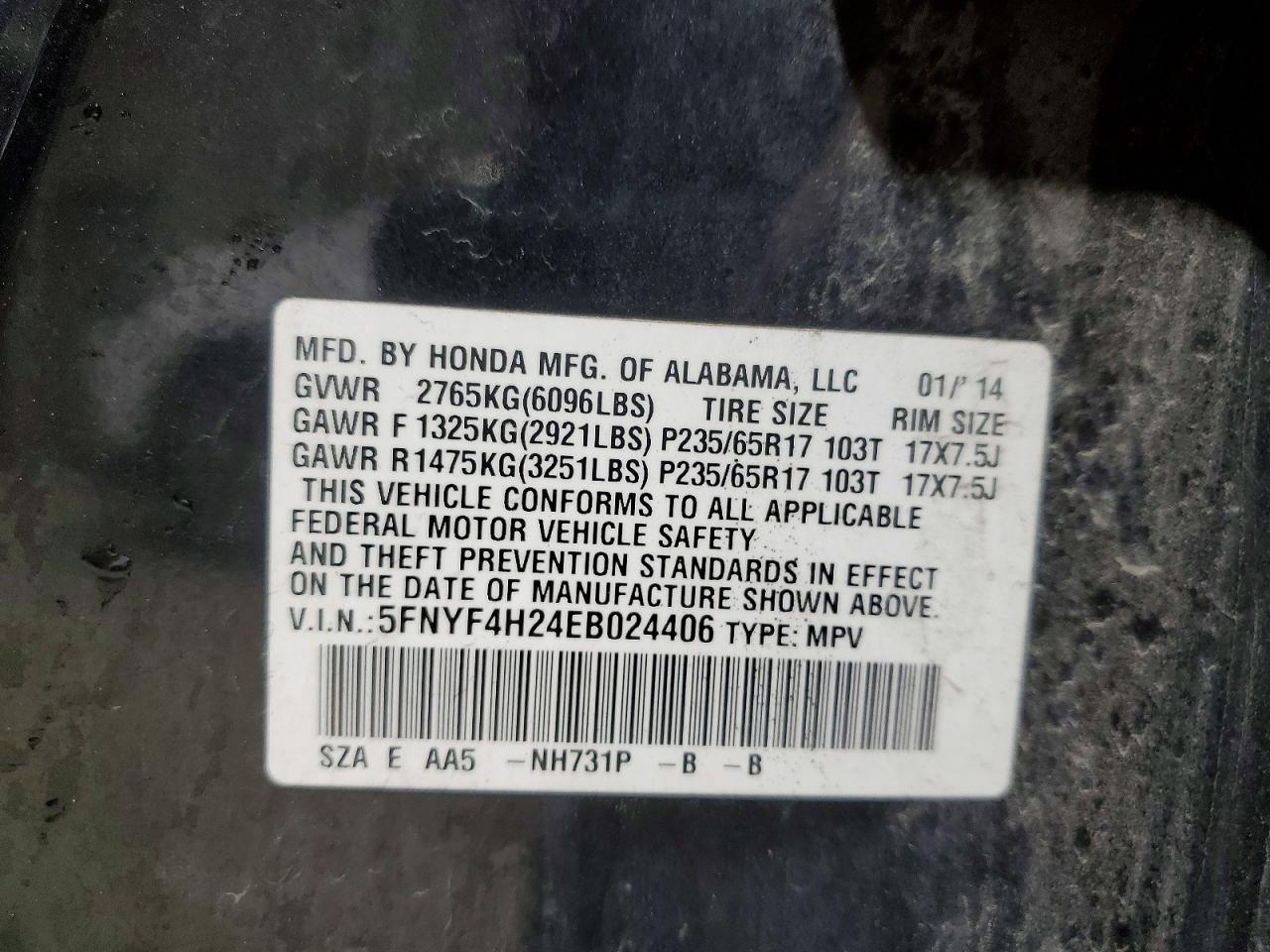 2014 HONDA PILOT