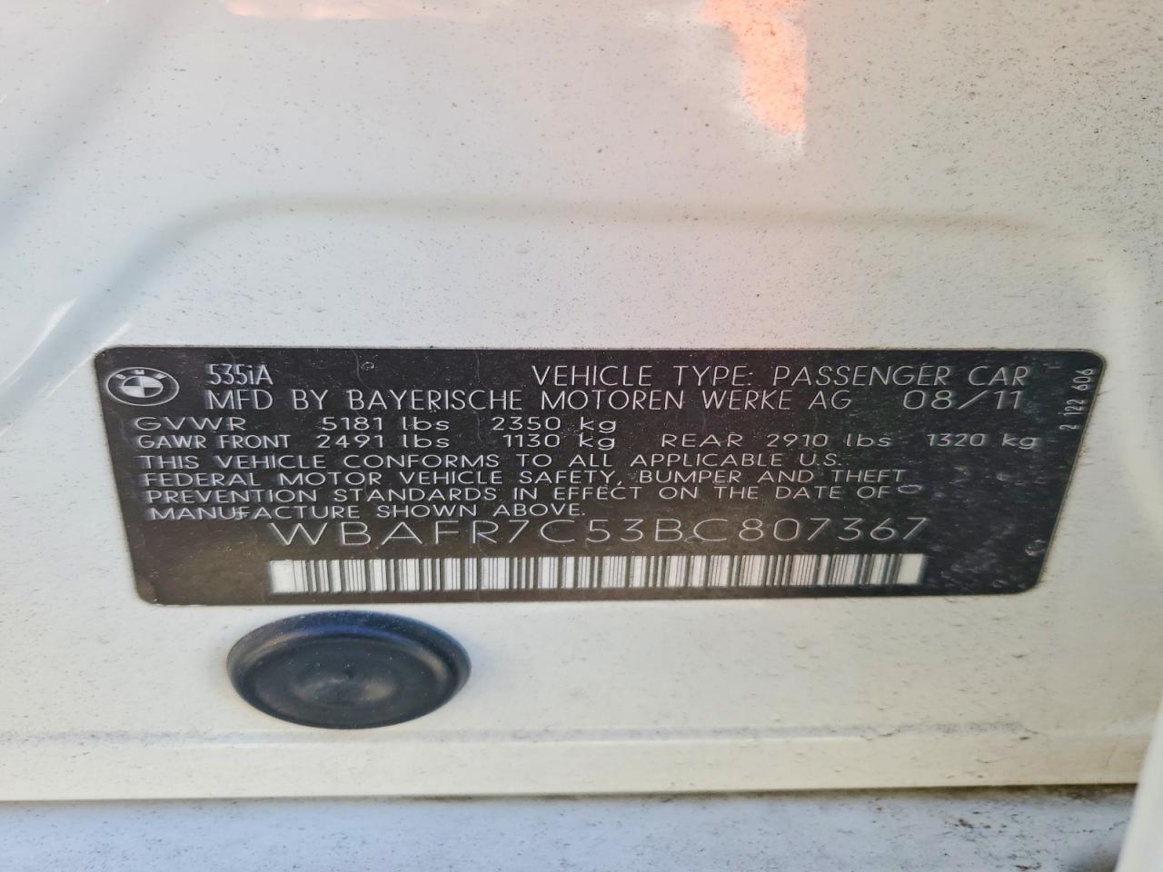 2011 BMW 5 series