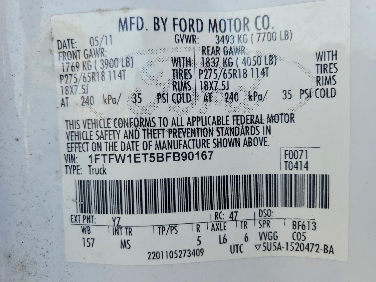 2011 FORD F-150