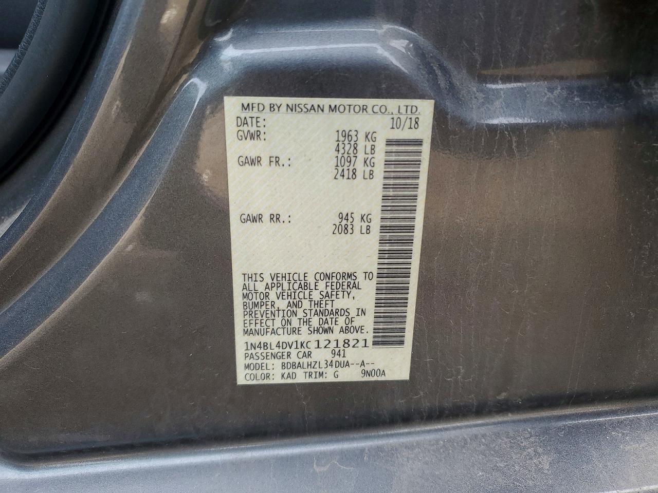 2019 NISSAN ALTIMA