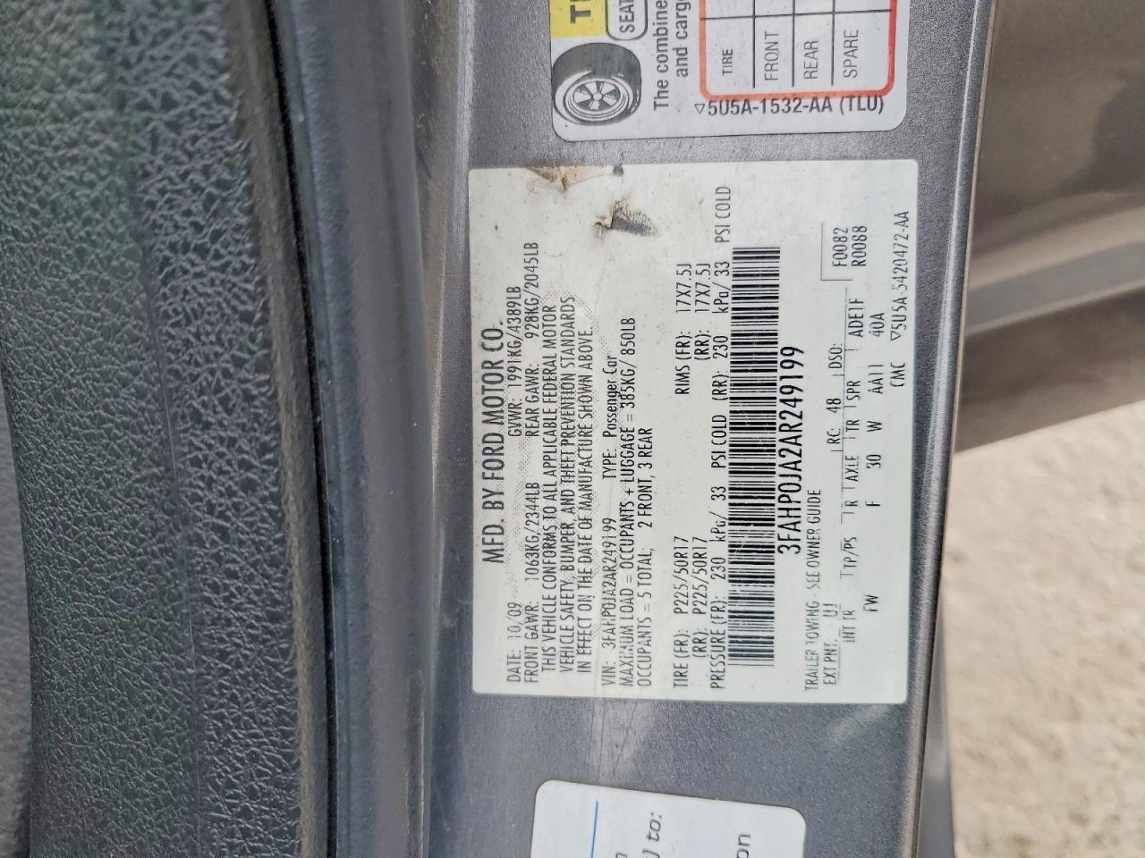 2010 FORD FUSION