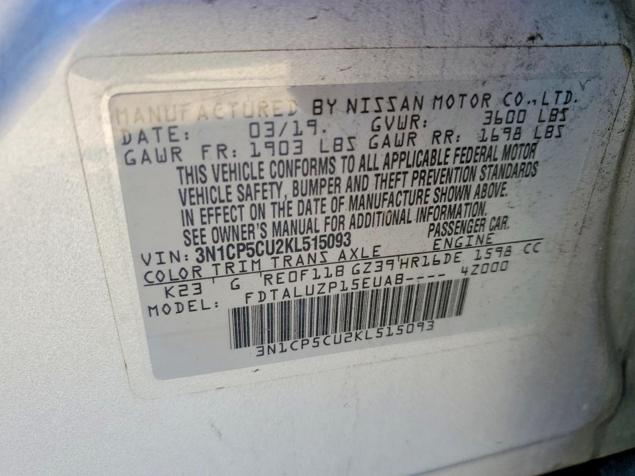 2019 NISSAN KICKS