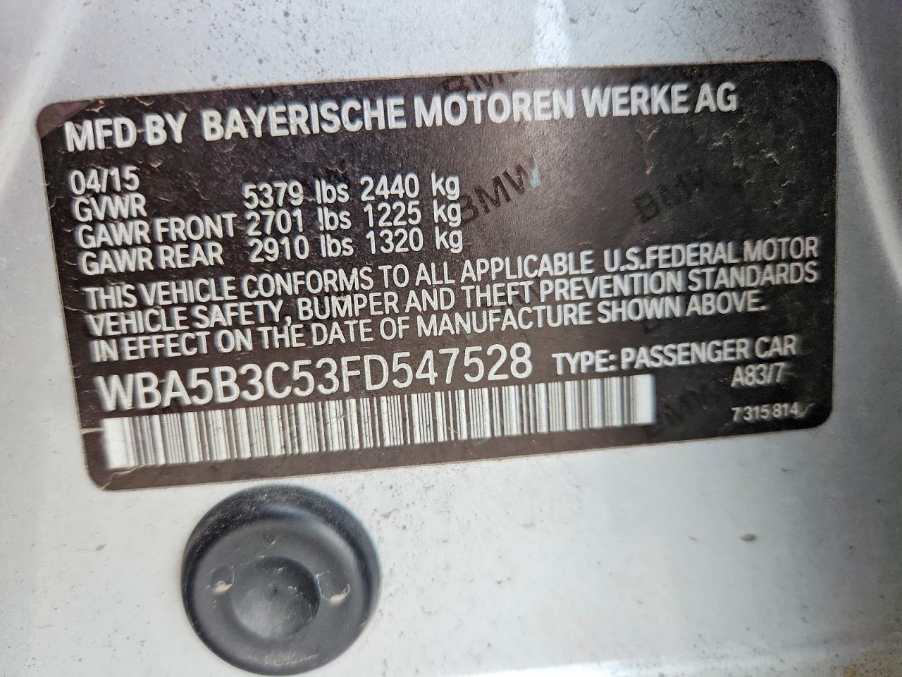 2015 BMW 5 series