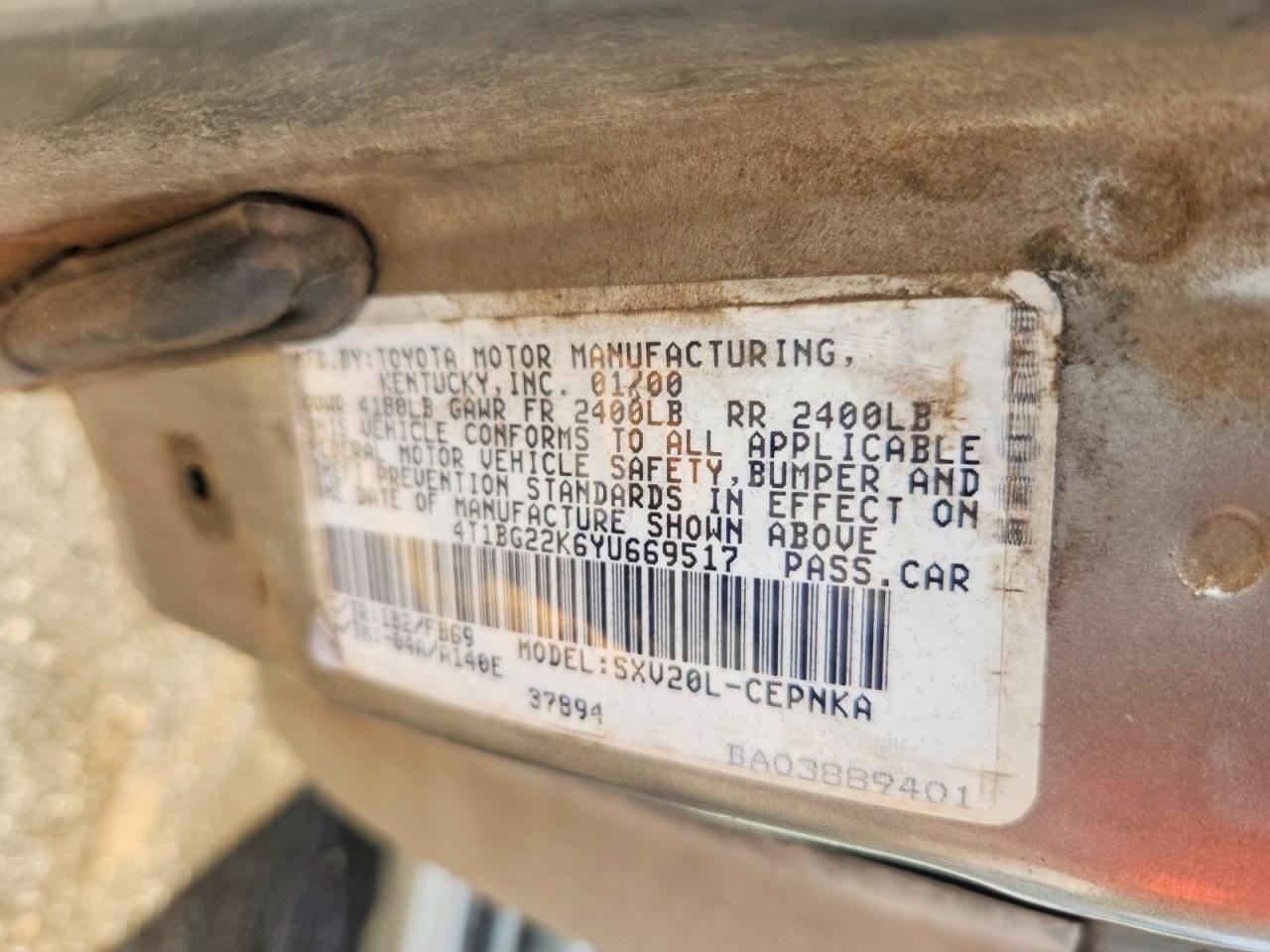 2000 TOYOTA CAMRY
