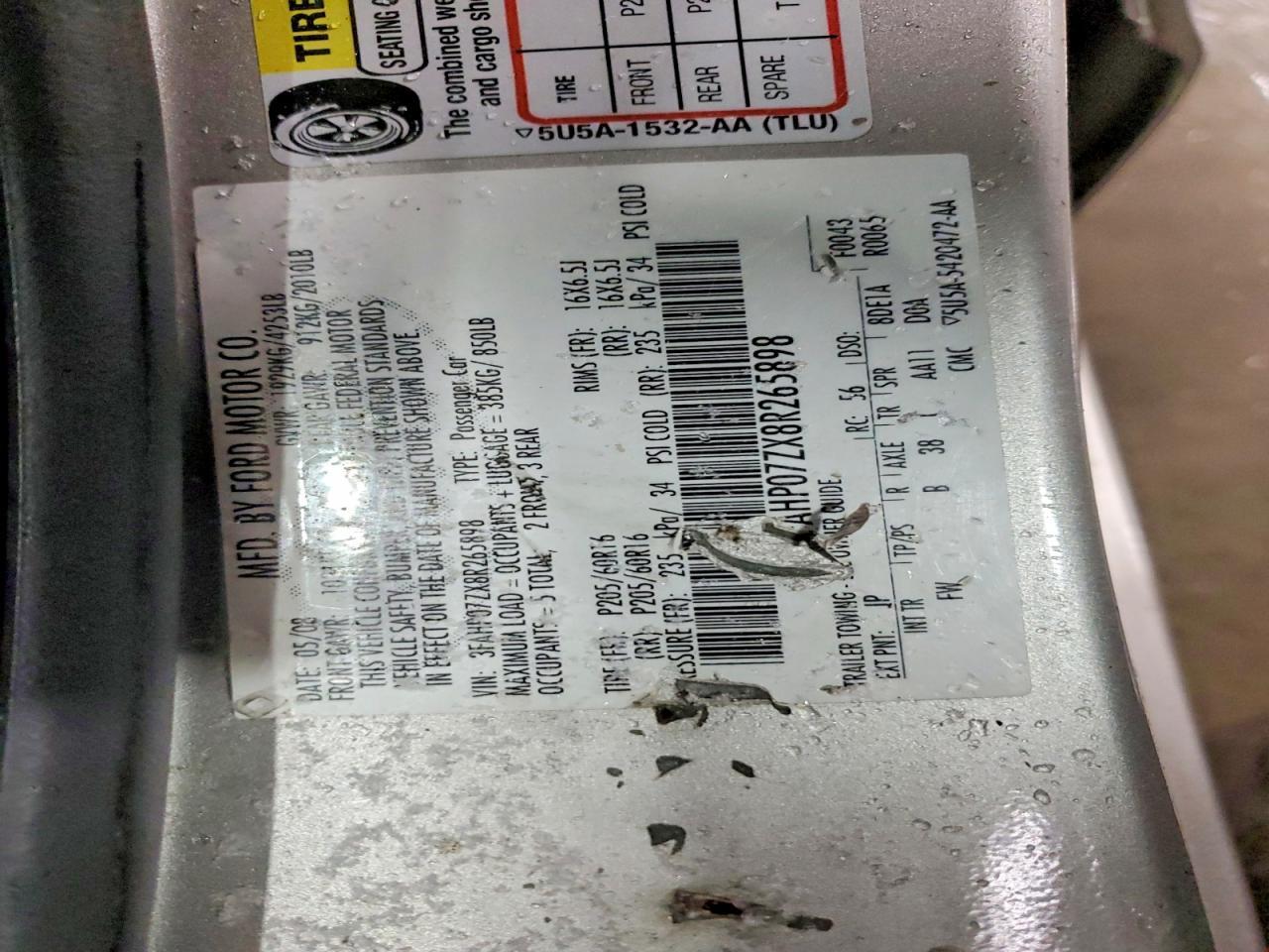 2008 FORD FUSION