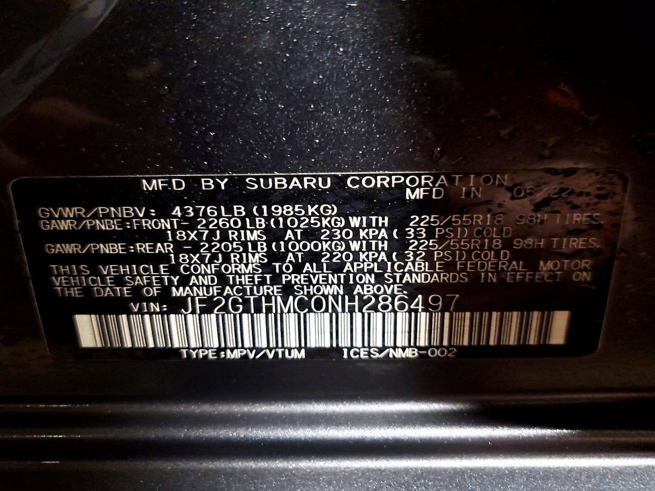 2022 SUBARU Crosstrek