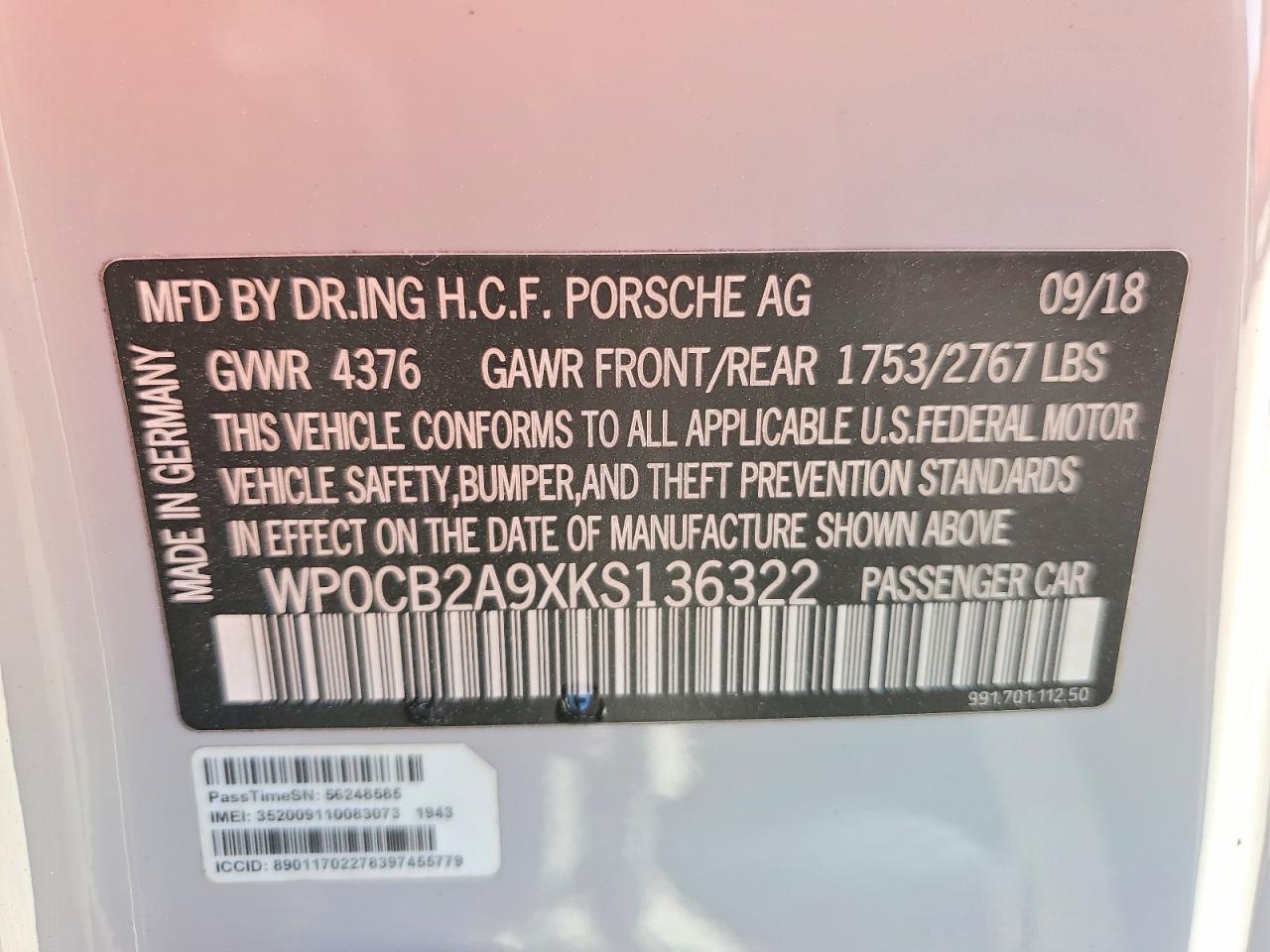 2019 PORSCHE 911