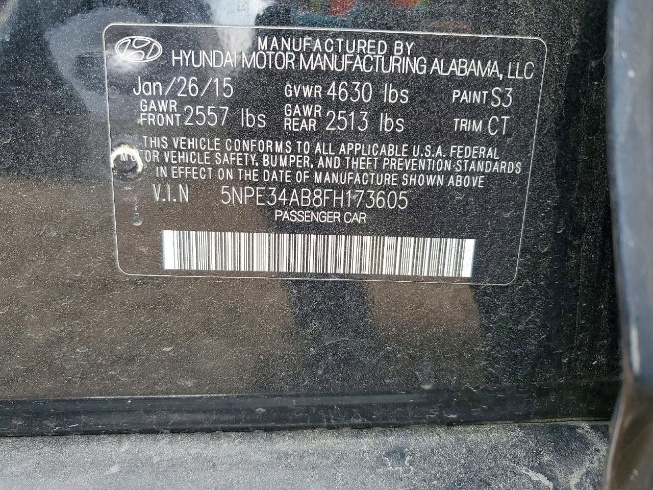 2015 HYUNDAI SONATA