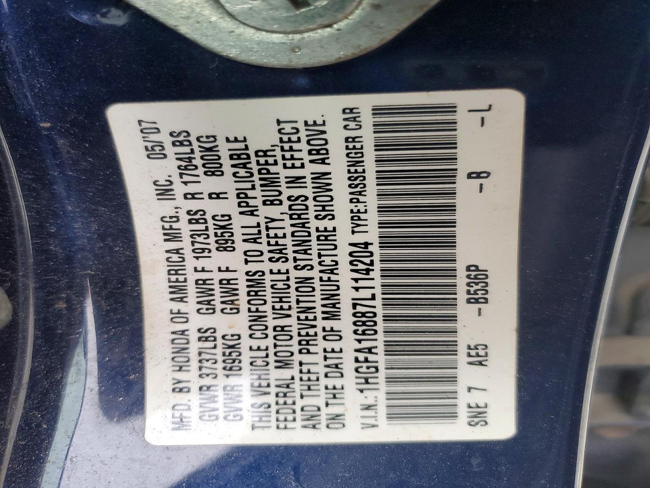 2007 HONDA CIVIC