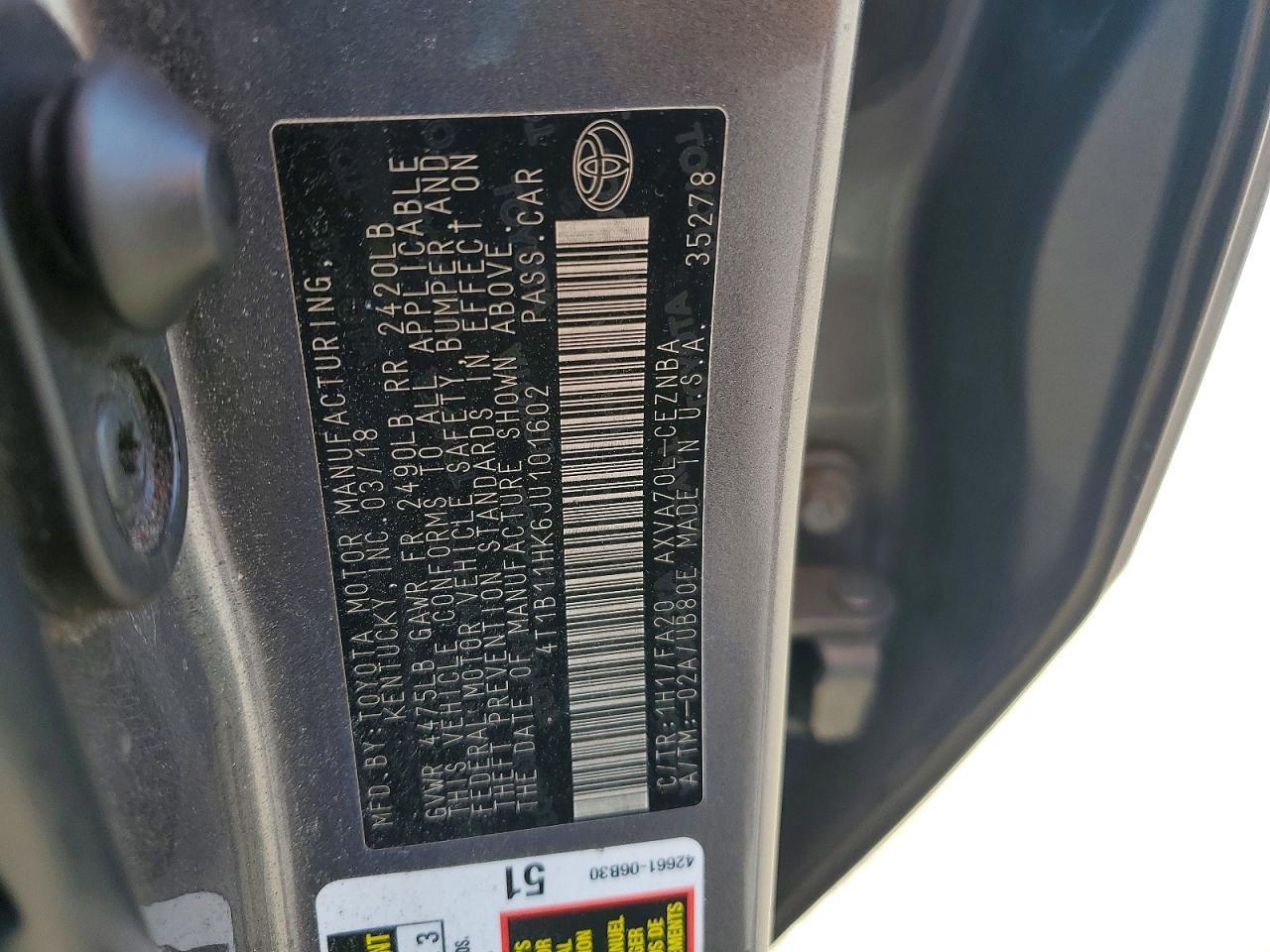 2018 TOYOTA CAMRY
