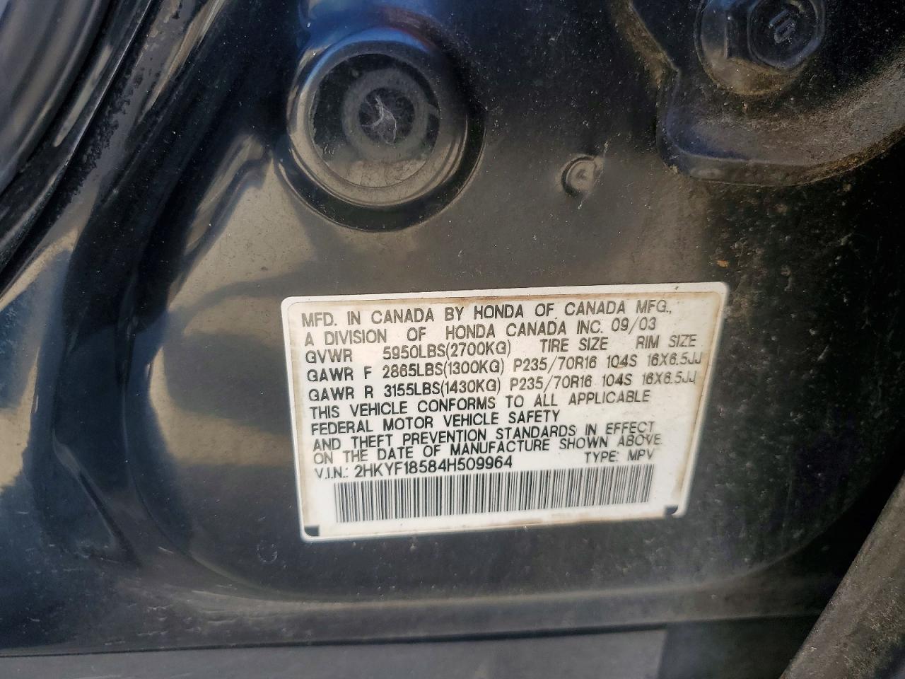 2004 HONDA PILOT