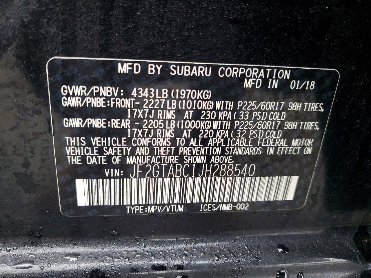 2018 SUBARU Crosstrek