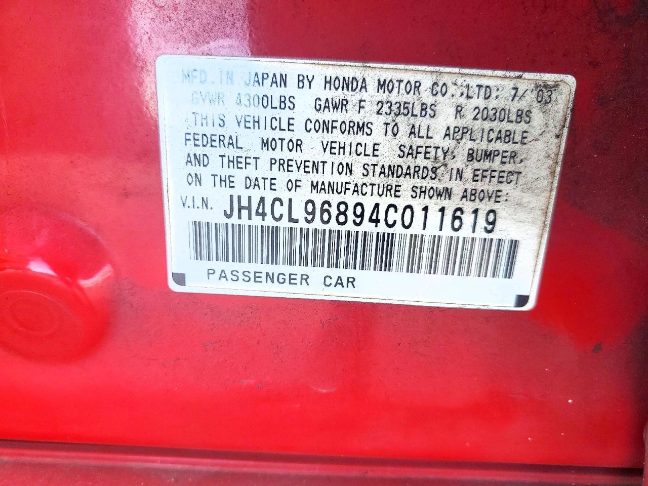 2004 ACURA TSX