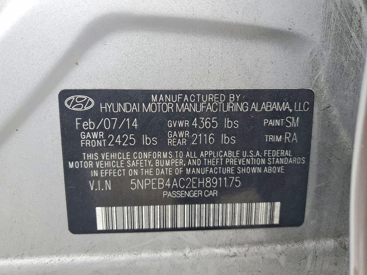 2014 HYUNDAI SONATA