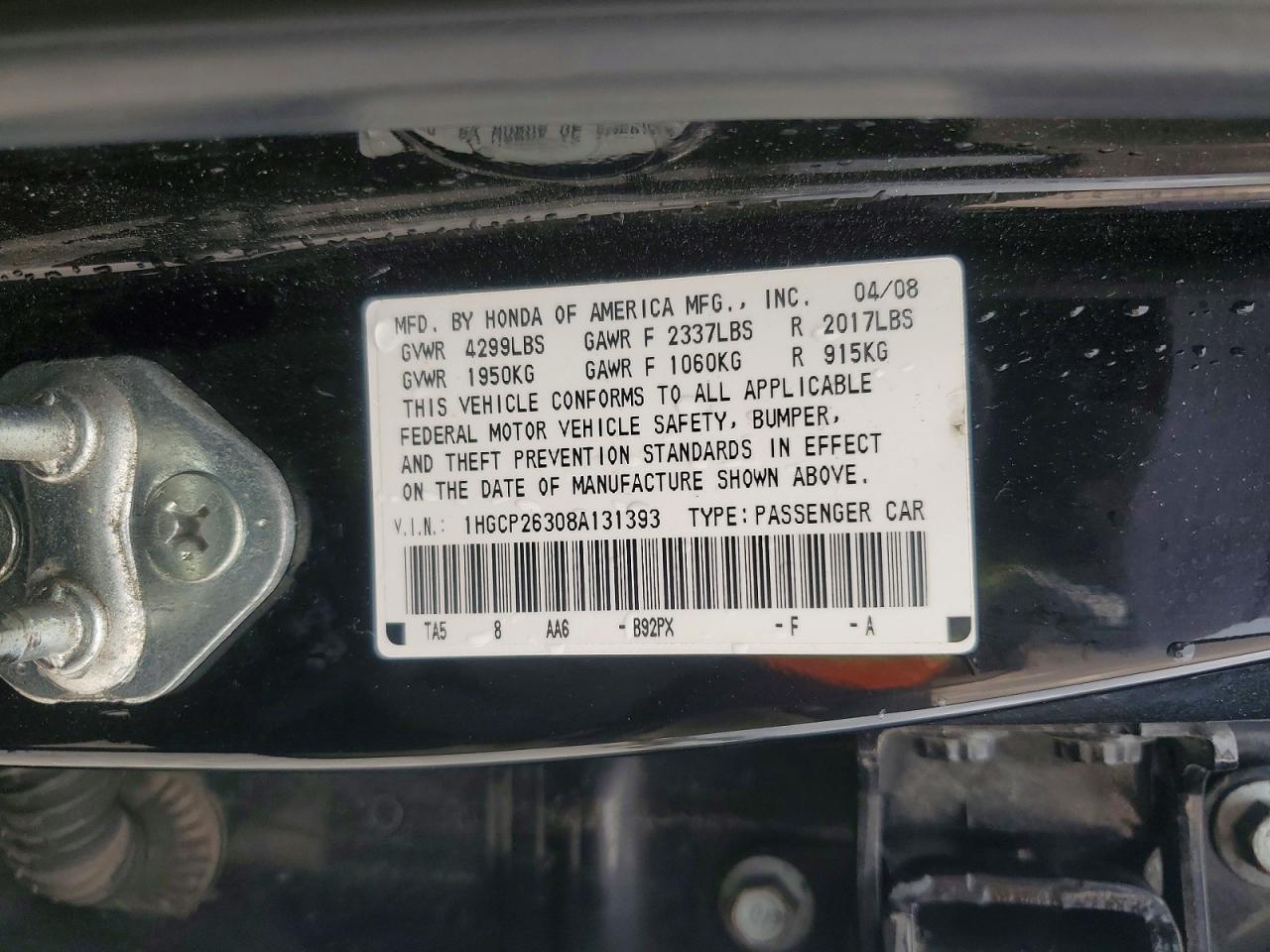 2008 HONDA ACCORD