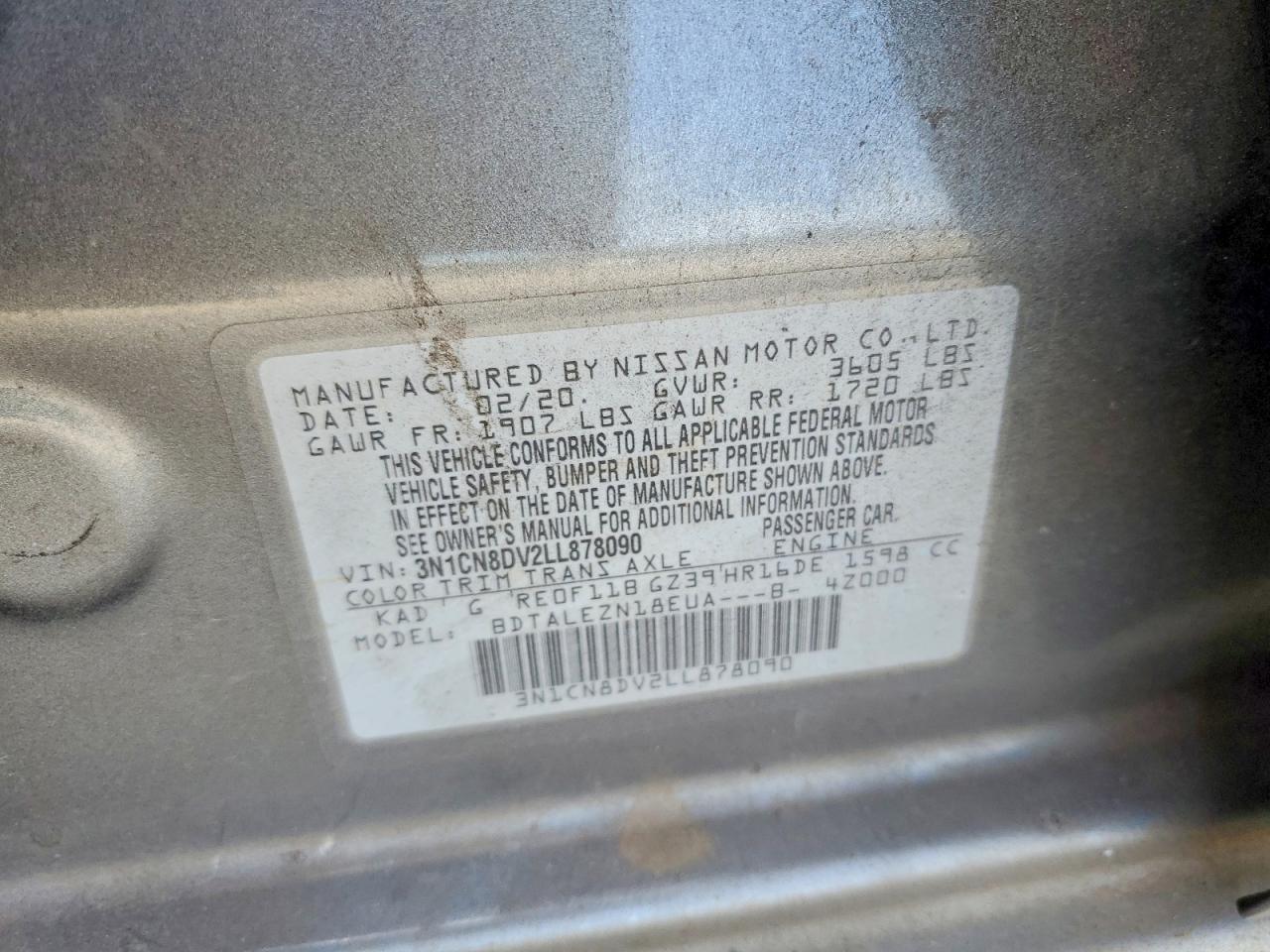 2020 NISSAN VERSA
