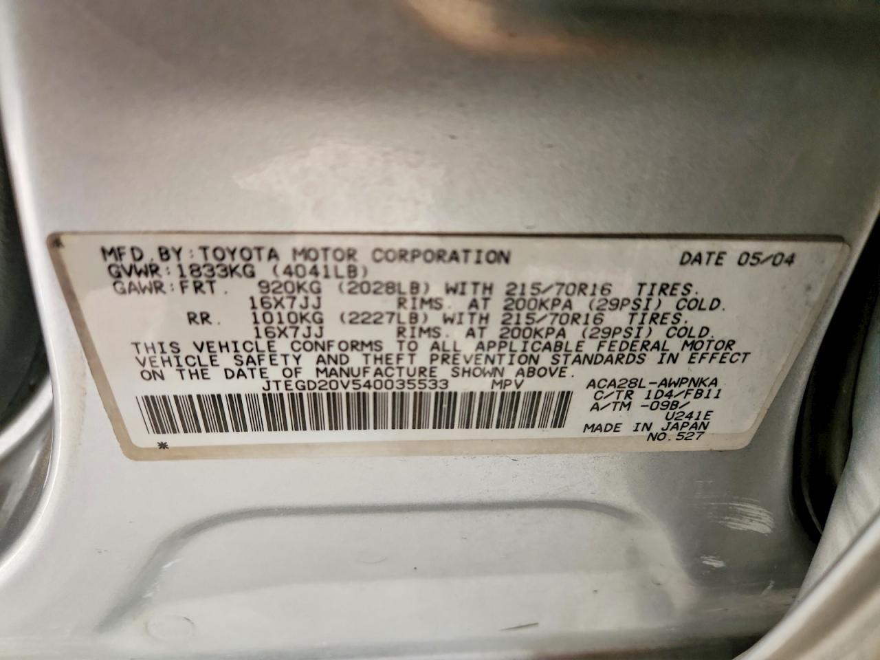 2004 TOYOTA RAV4