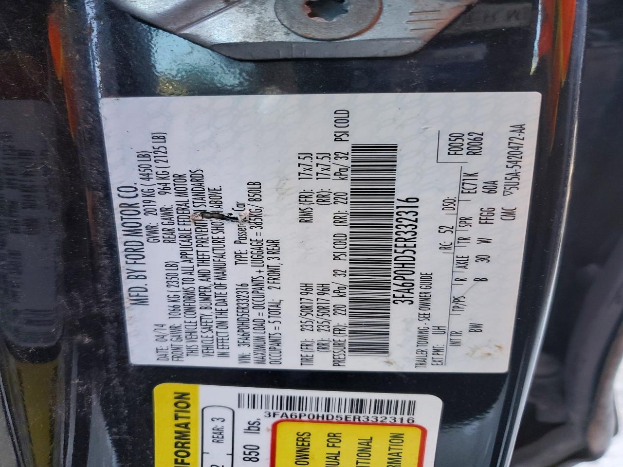 2014 FORD FUSION