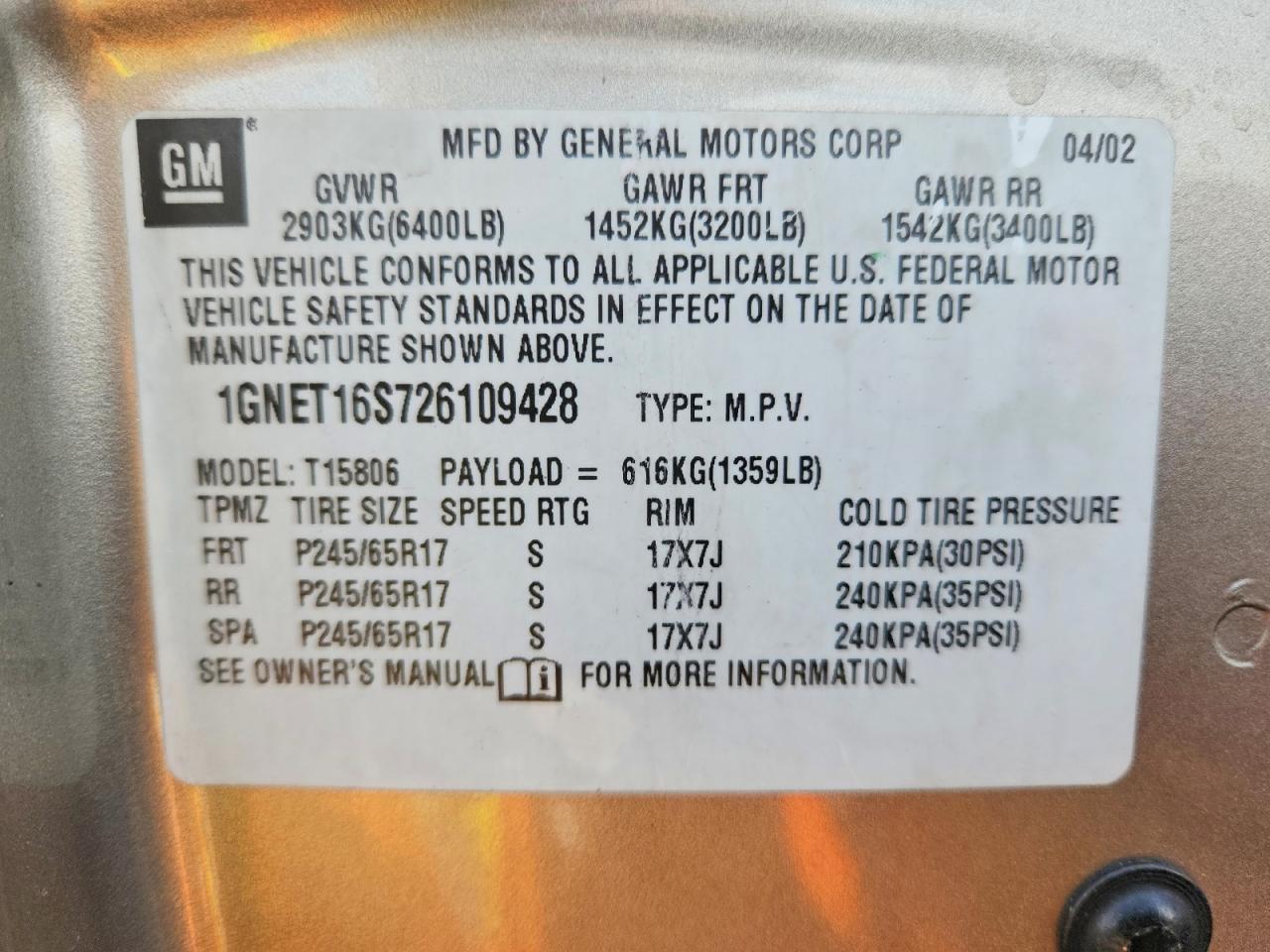 2002 CHEVROLET Trailblazer