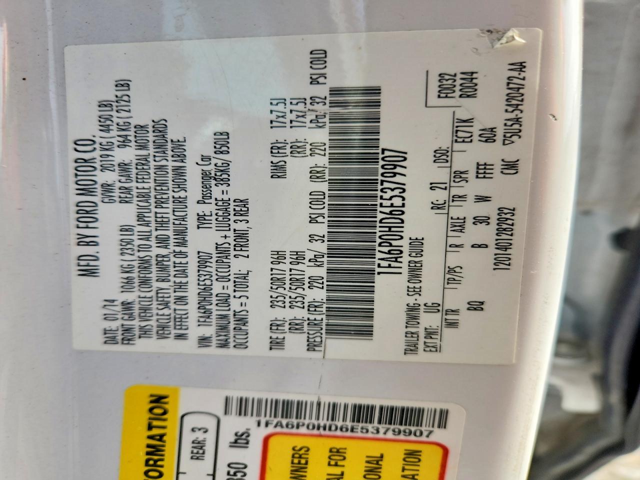 2014 FORD FUSION