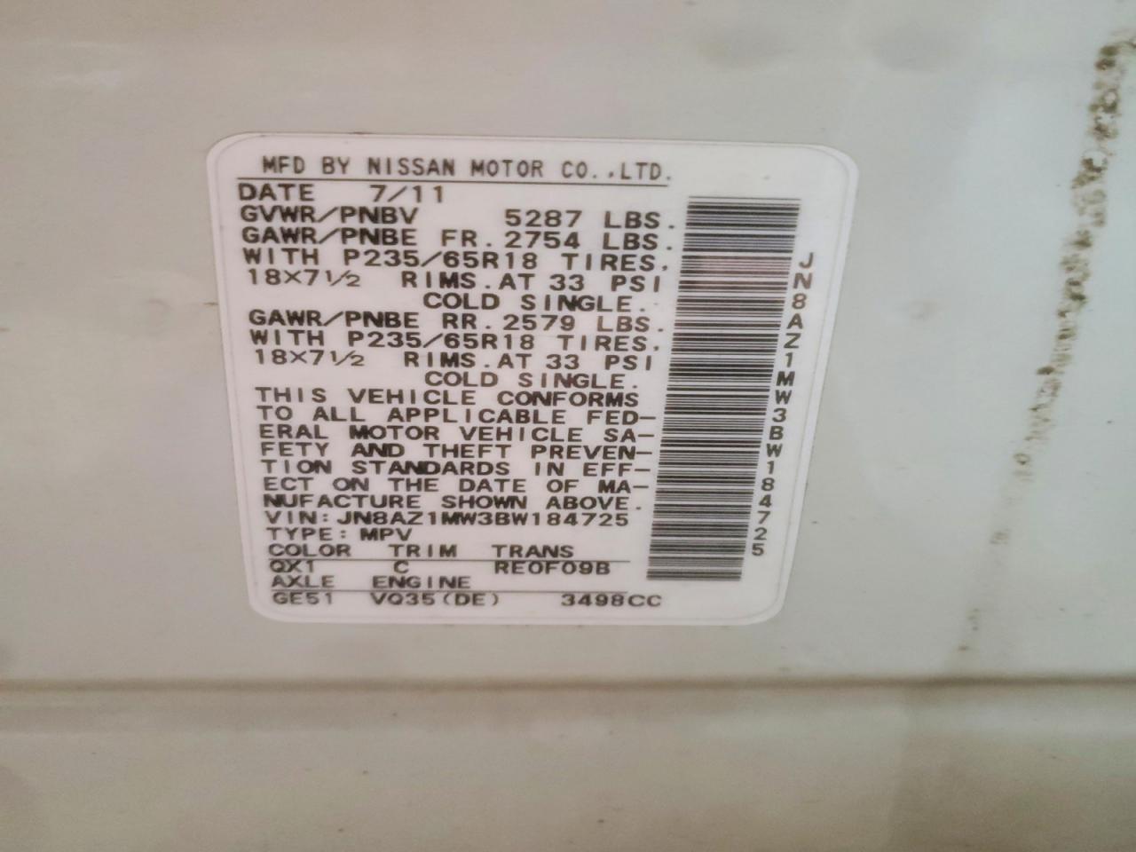 2011 NISSAN MURANO