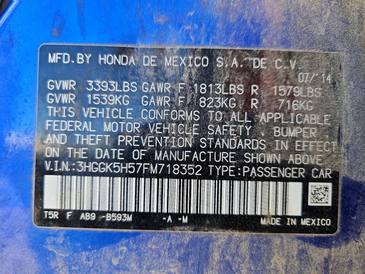 2015 HONDA FIT