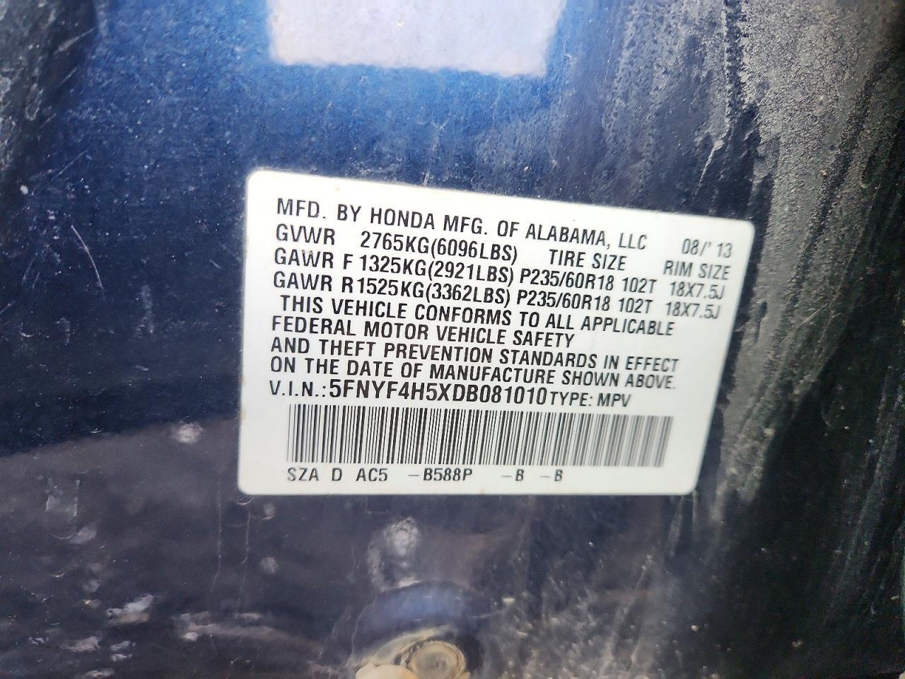 2013 HONDA PILOT