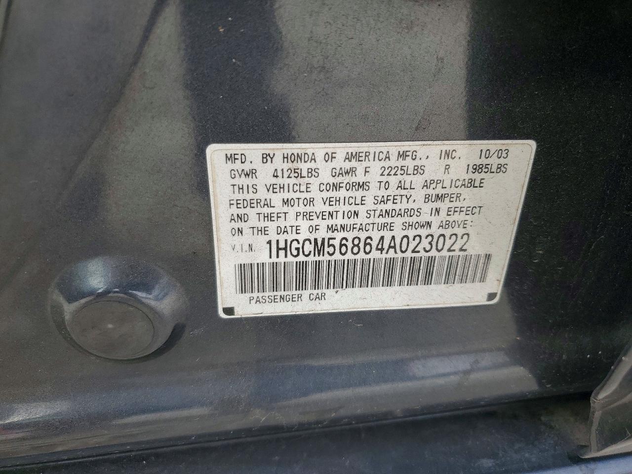 2004 HONDA ACCORD