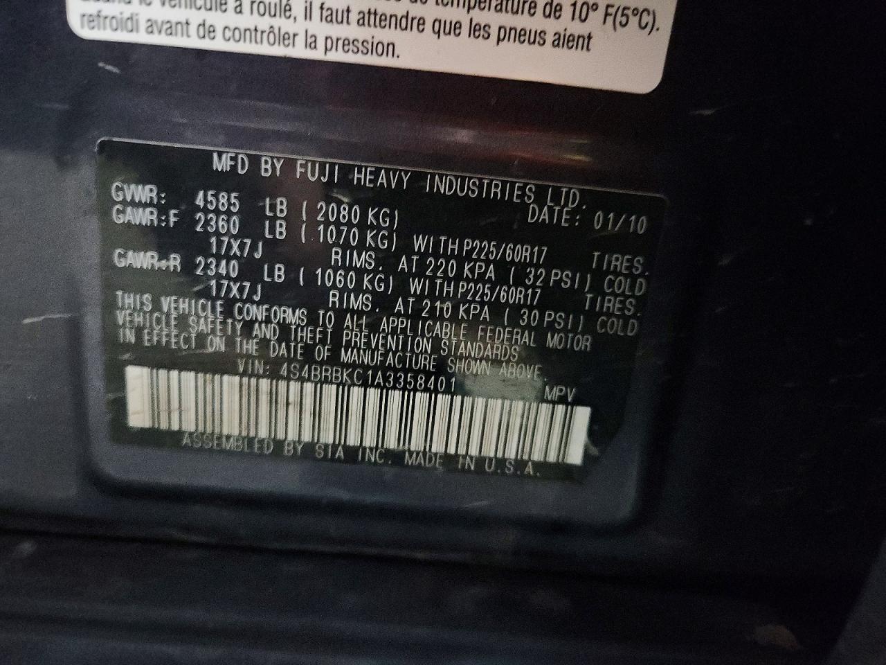 2010 SUBARU Outback