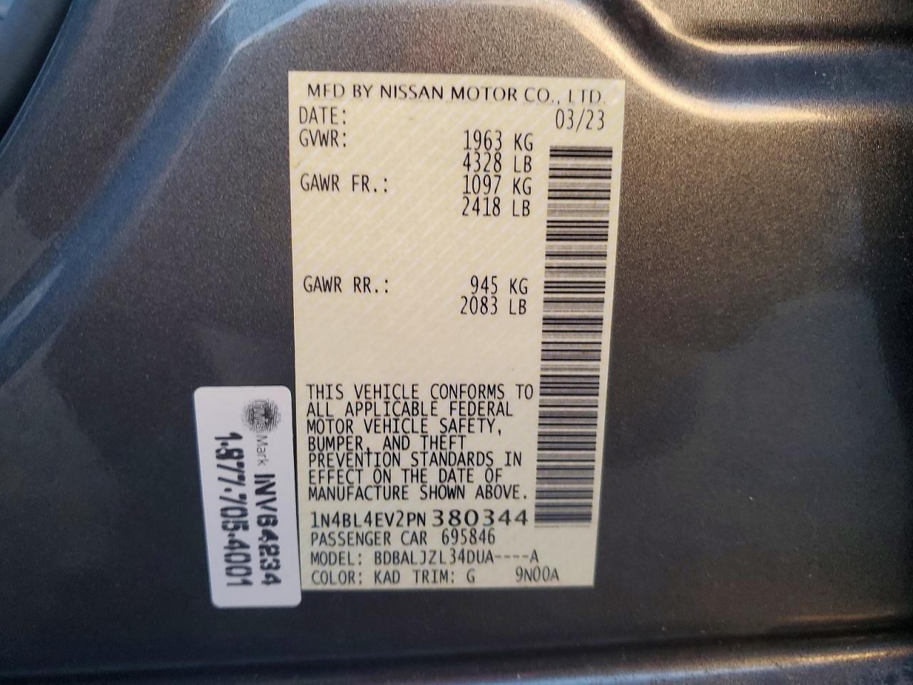 2023 NISSAN ALTIMA