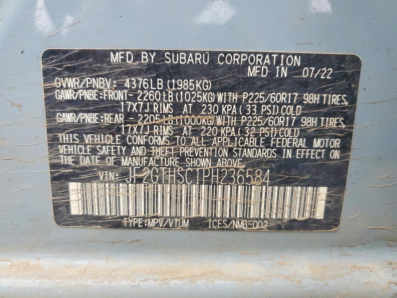 2023 SUBARU Crosstrek