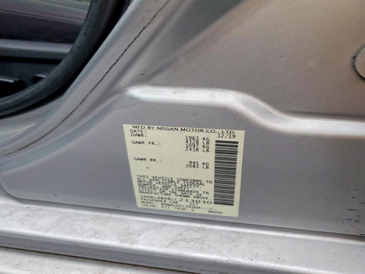 2020 NISSAN ALTIMA