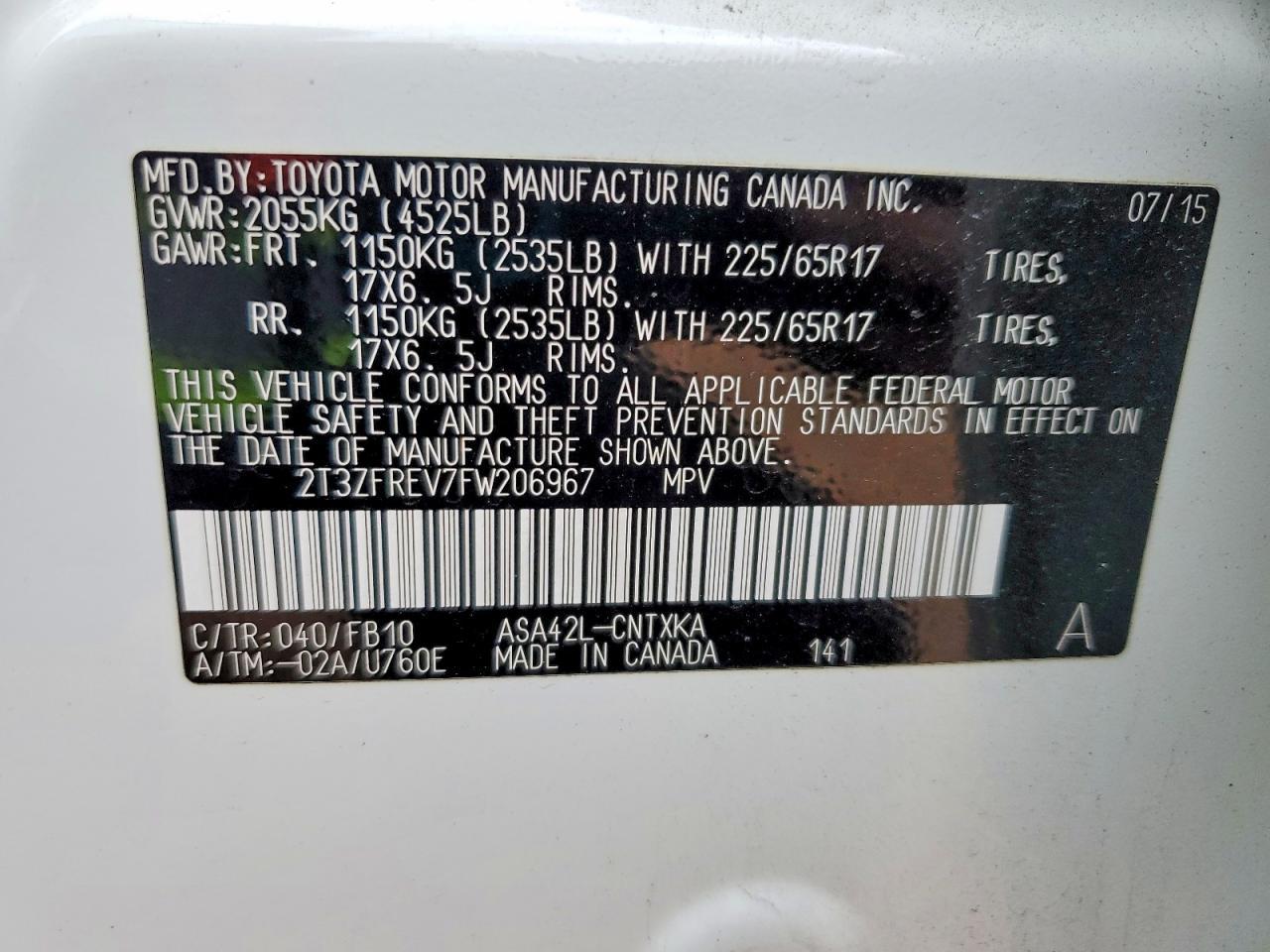 2015 TOYOTA RAV4