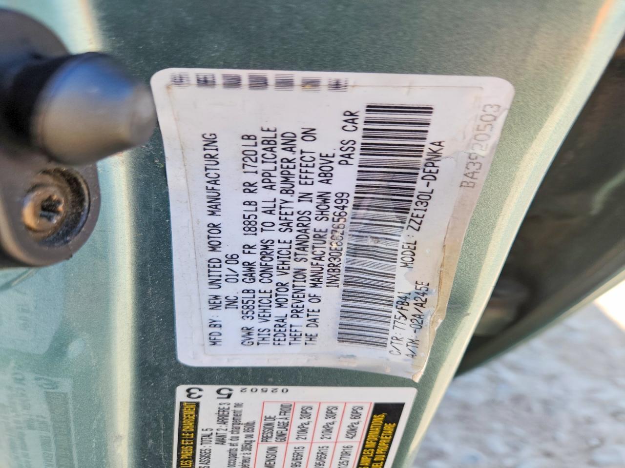 2006 TOYOTA COROLLA