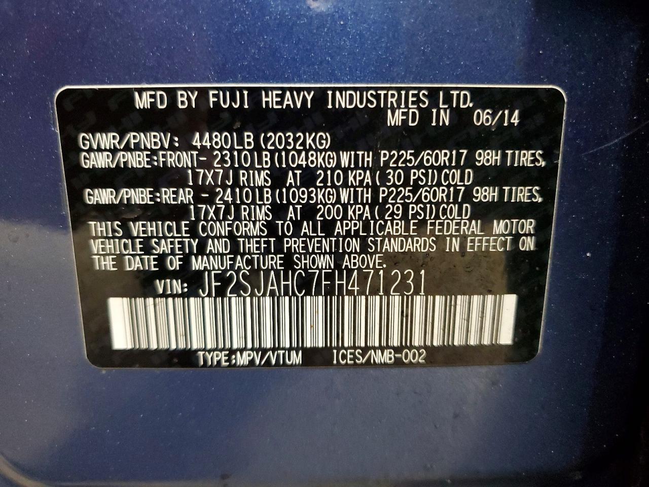 2015 SUBARU FORESTER