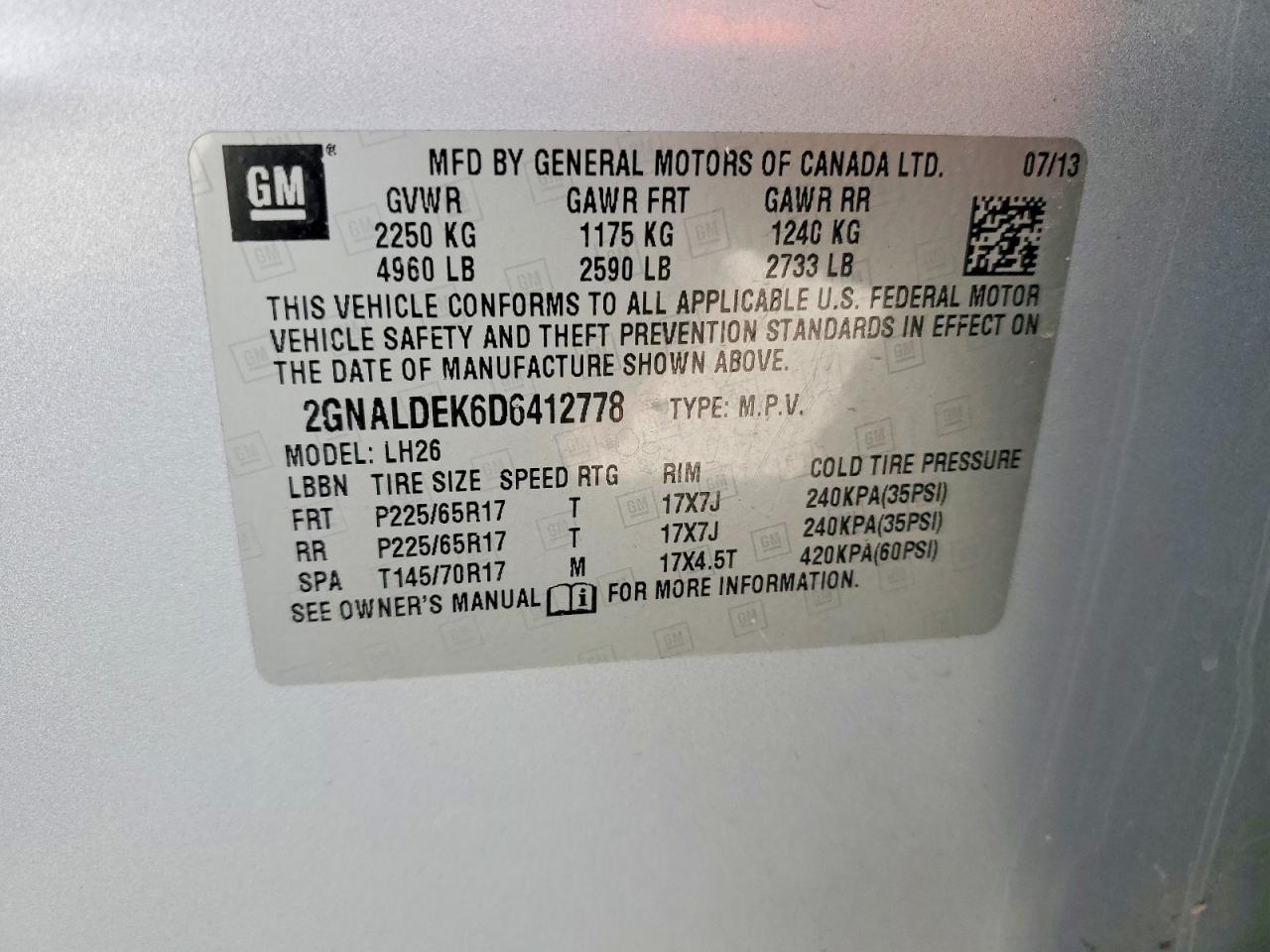 2013 CHEVROLET EQUINOX