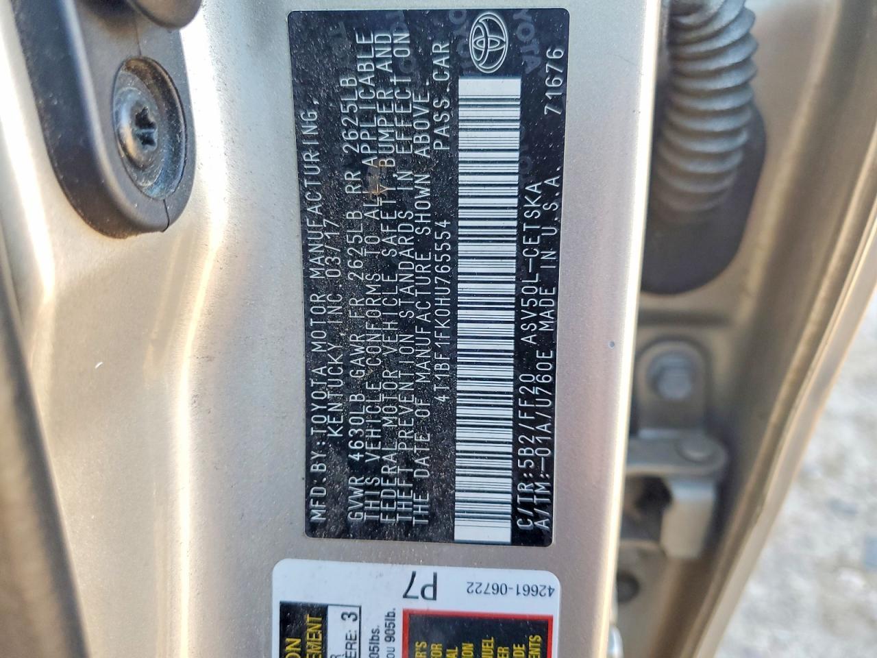 2017 TOYOTA CAMRY