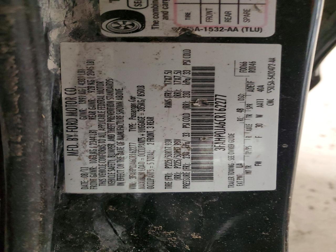 2012 FORD FUSION