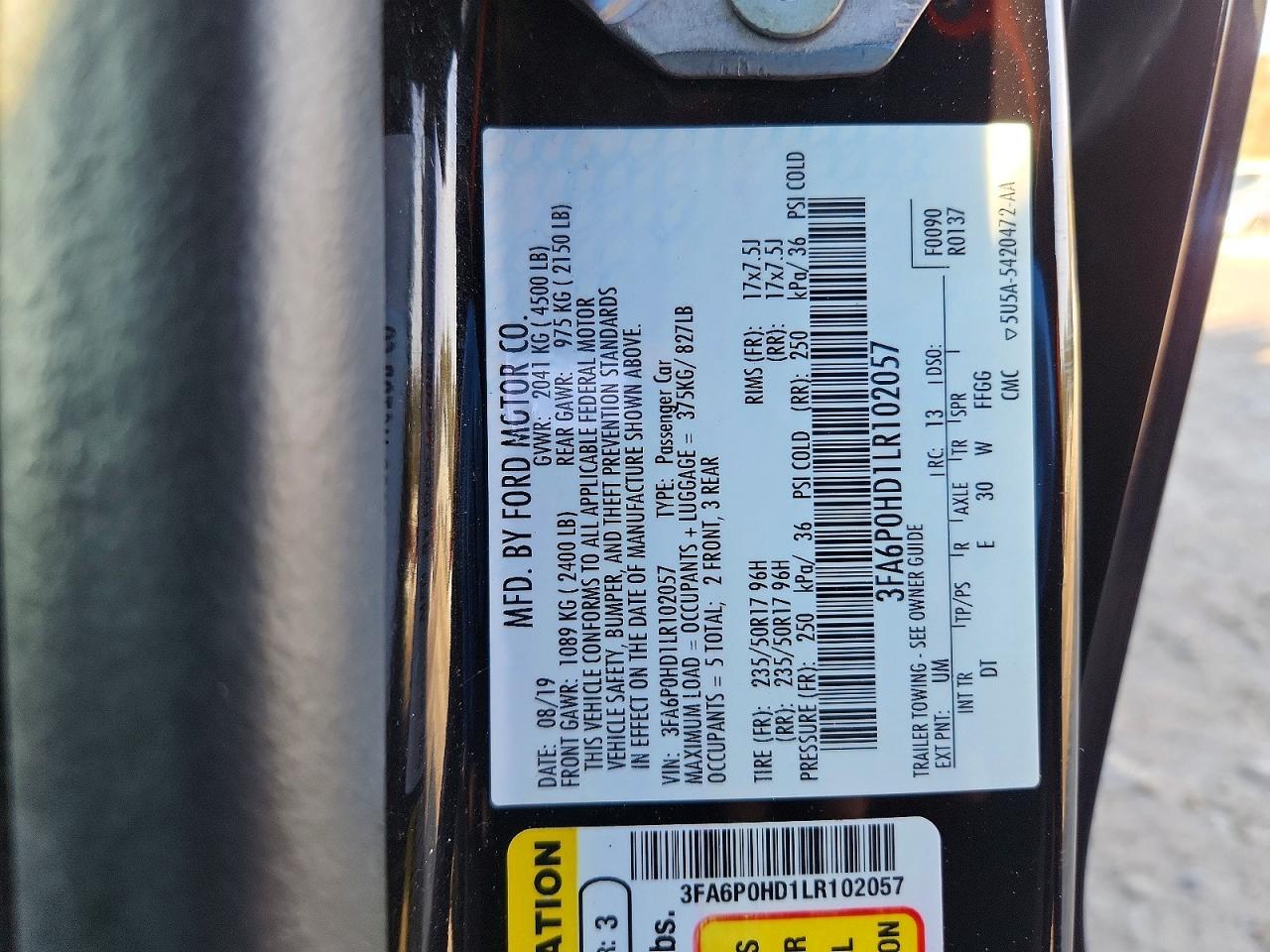 2020 FORD FUSION