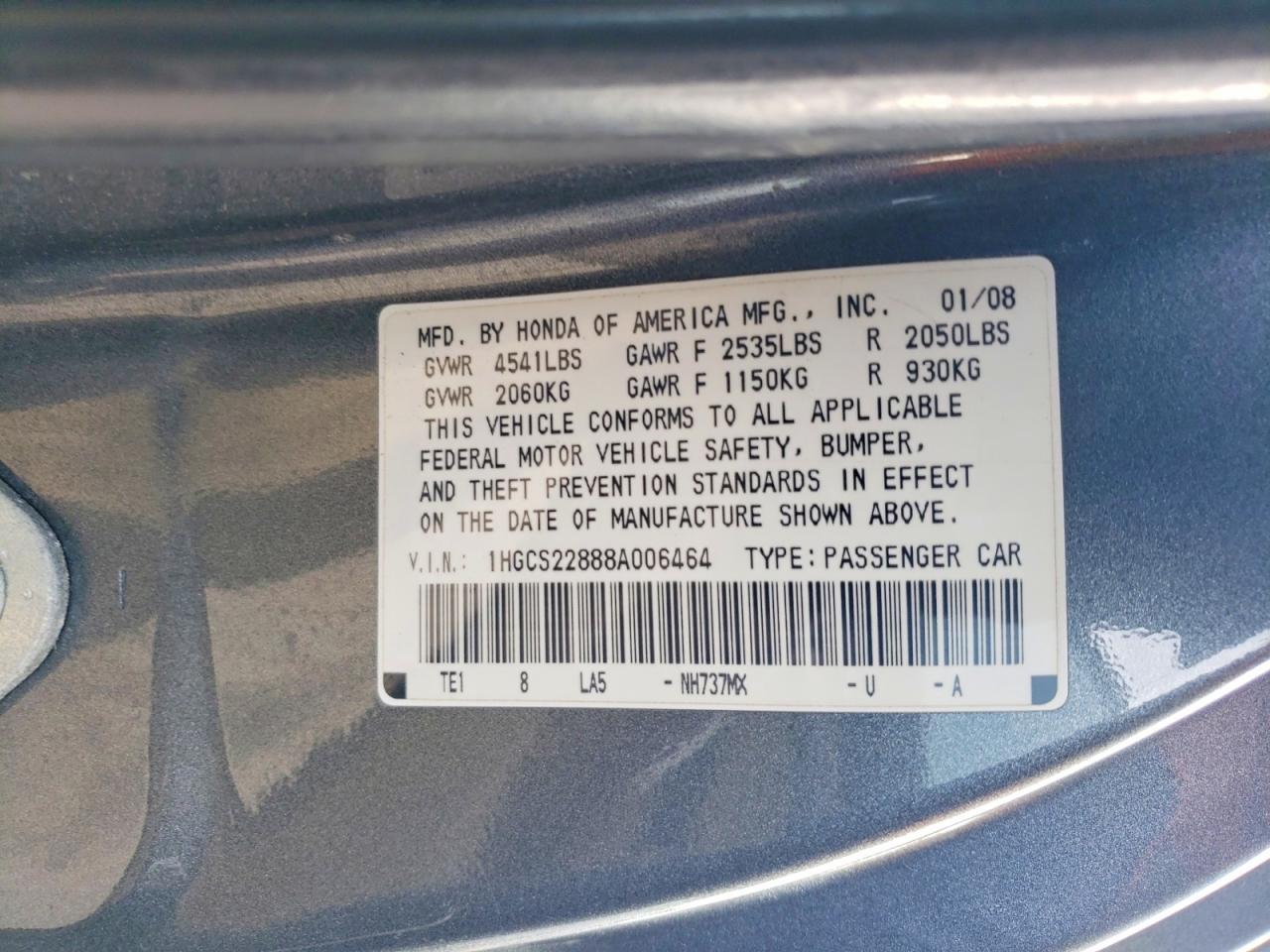2008 HONDA ACCORD