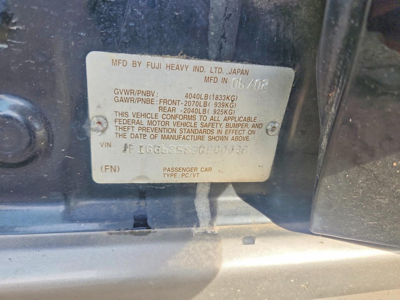 2003 SUBARU IMPREZA