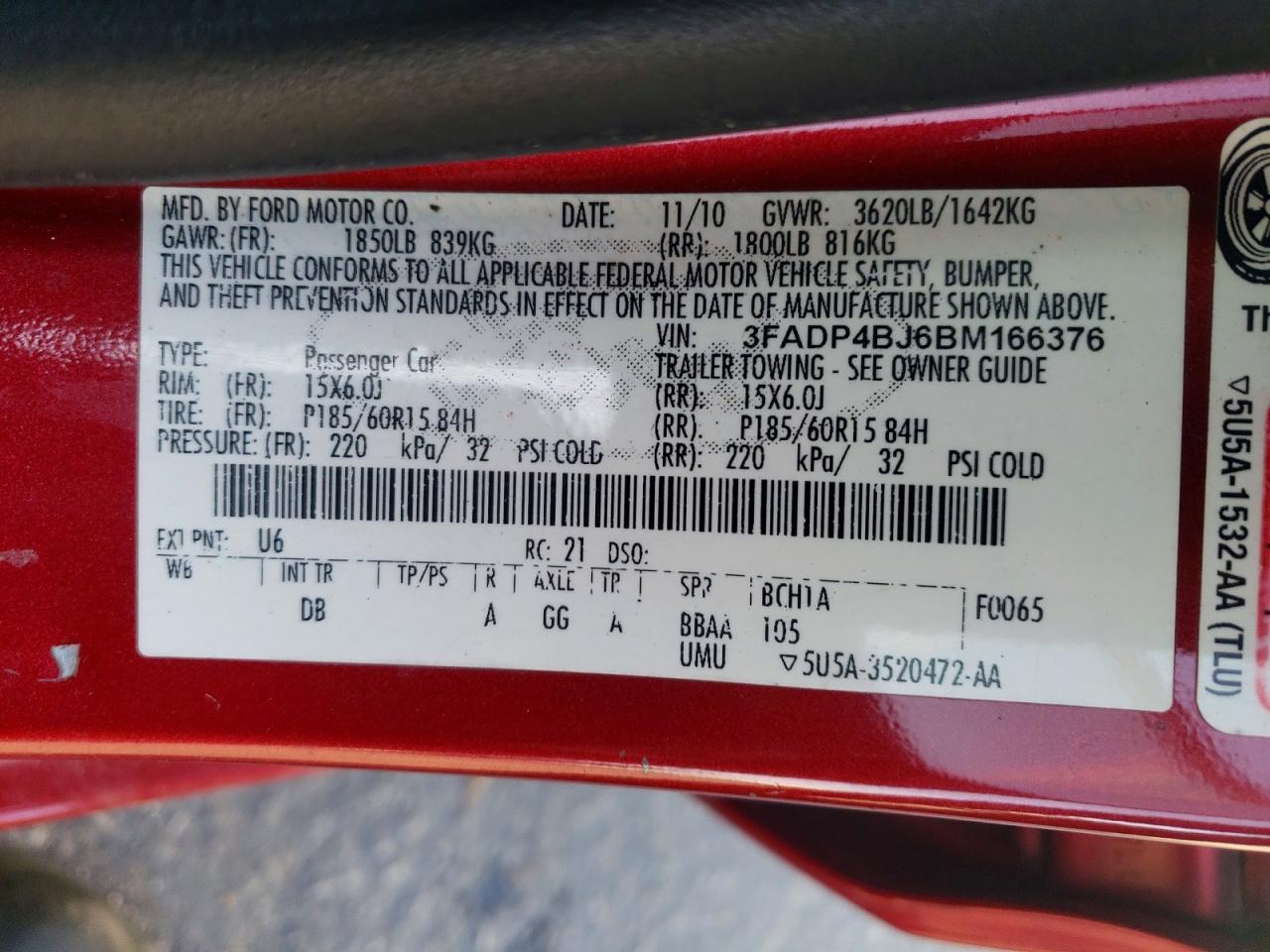 2011 FORD Fiesta
