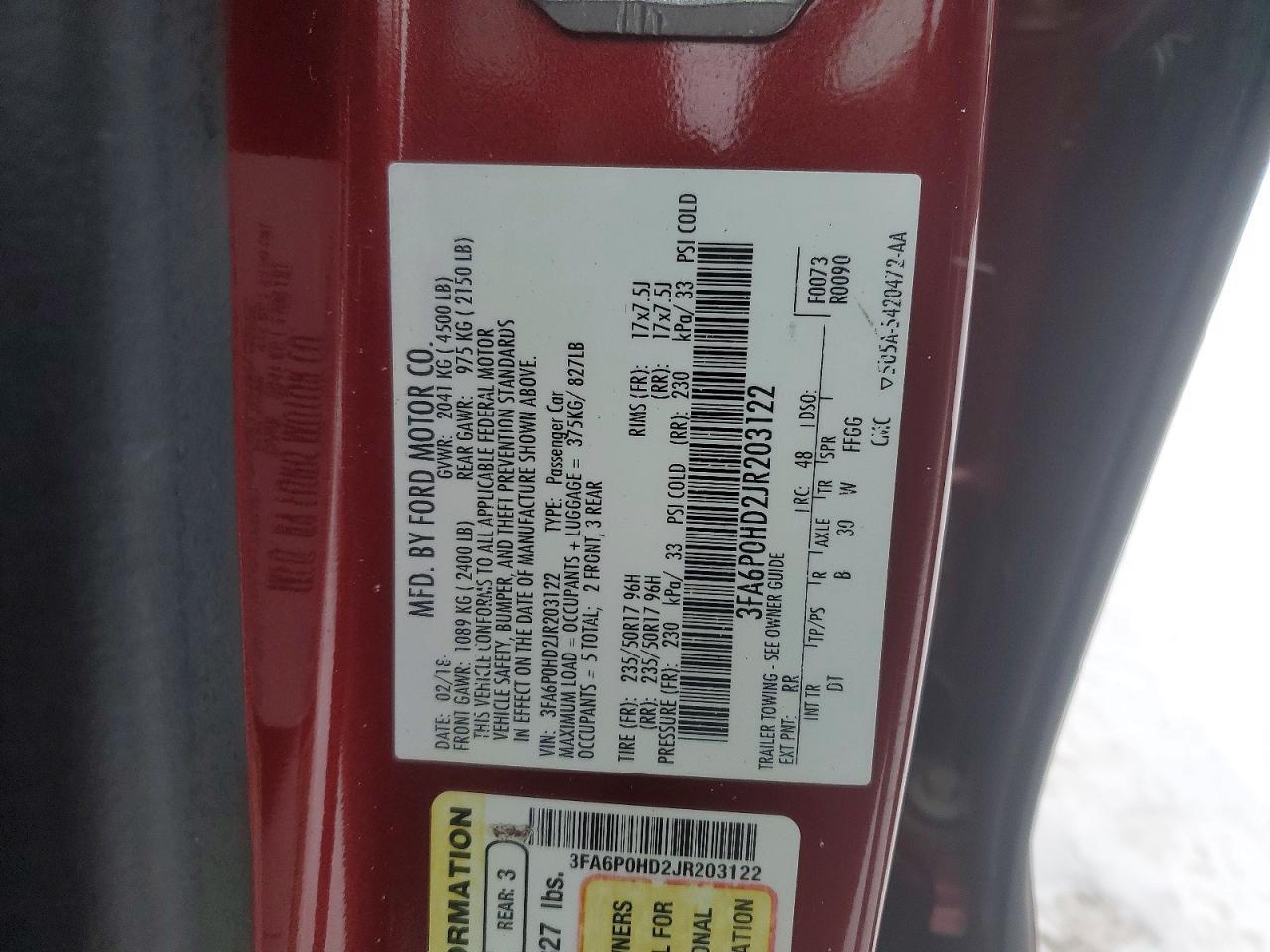 2018 FORD FUSION
