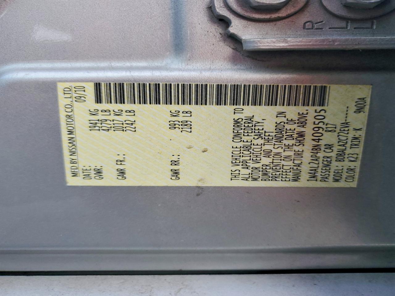 2011 NISSAN ALTIMA