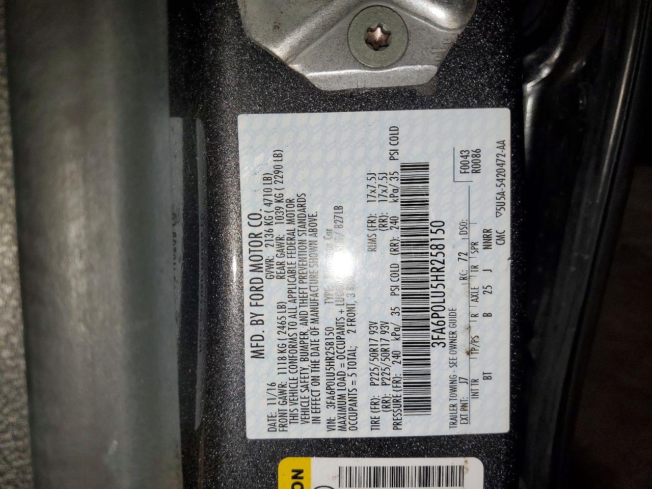 2017 FORD FUSION