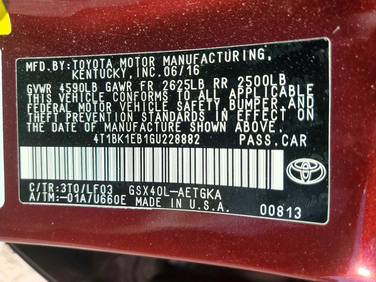2016 TOYOTA Avalon
