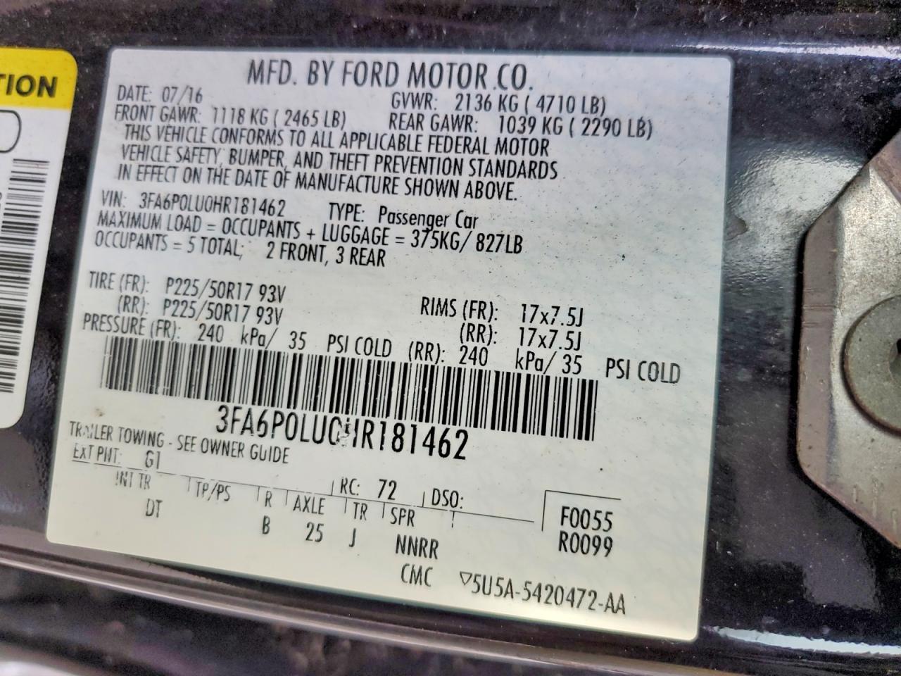 2017 FORD FUSION